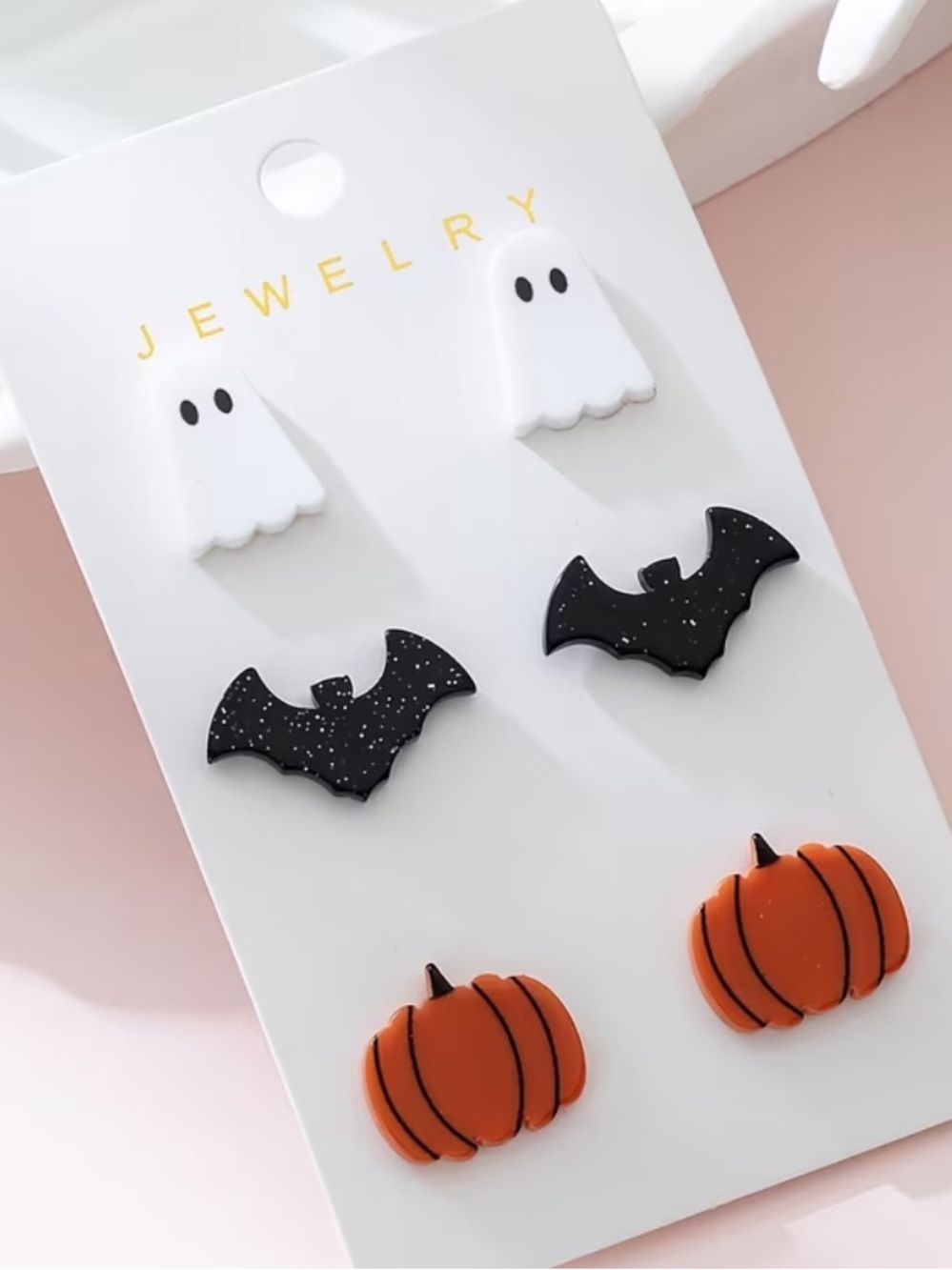 Halloween Ghost, Bat & Pumpkin Earring